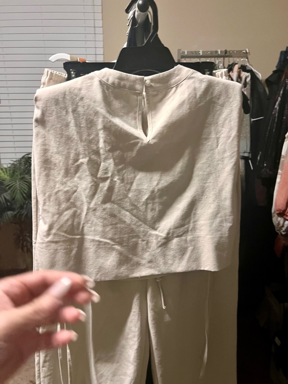 Commense Women's Linen Cream Two-Piece Set - Picture 10 of 12